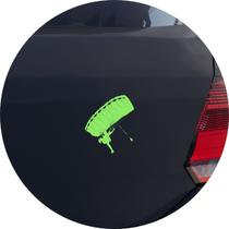 Adesivo de Carro Paraquedista Saltando Paraqueda - Cor Verde Claro