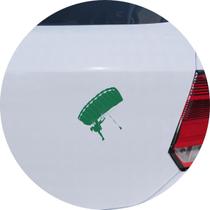 Adesivo de Carro Paraquedista Saltando Paraqueda - Cor Verde