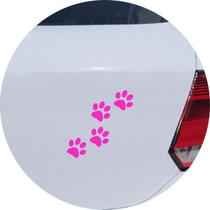 Adesivo de Carro Pegadas e Patas De Gato Cachorro - Cor Rosa
