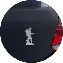 Adesivo de Carro Perfil Soldado Britânico WW2 - Cor Prata