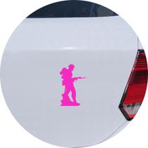 Adesivo de Carro Perfil Soldado Britânico WW2 - Cor Rosa