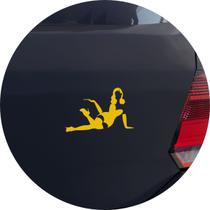 Adesivo de Carro Pin-up Girl Silhueta - Cor Amarelo
