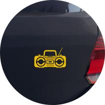 Adesivo de Carro Rádio Boombox Retrô - Cor Amarelo