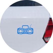 Adesivo de Carro Rádio Boombox Retrô - Cor Azul Claro