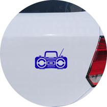 Adesivo de Carro Rádio Boombox Retrô - Cor Azul