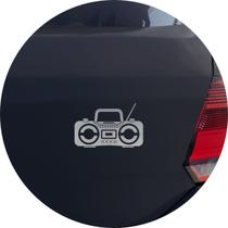 Adesivo de Carro Rádio Boombox Retrô - Cor Prata