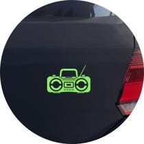 Adesivo de Carro Rádio Boombox Retrô - Cor Verde Claro