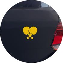 Adesivo de Carro Raquetes de Tênis de Mesa Ping Pong - Cor Amarelo - Melhor Adesivo