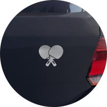 Adesivo de Carro Raquetes de Tênis de Mesa Ping Pong - Cor Prata