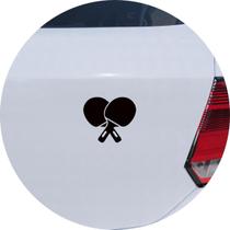 Adesivo de Carro Raquetes de Tênis de Mesa Ping Pong - Cor Preto
