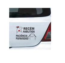 Adesivo De Carro Recém Habilitada Paciência Pufavoo Flork COR:Fundo transparente Adesivo De Carro Recém Habilitada Paciência Pufavoo Flork COR:Fundo transparente