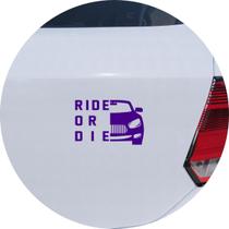 Adesivo de Carro Ride or Die - Cor Branco