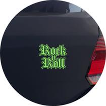 Adesivo de Carro Rock and Roll - Cor Dourado