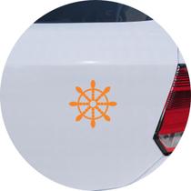 Adesivo de Carro Roda de Dharma Budismo - Cor Laranja - Melhor Adesivo
