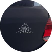 Adesivo de Carro Rosa Dos Ventos Escalada na Montanha - Cor Prata
