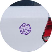 Adesivo de Carro RPG Dado de 20 Faces - Cor Rosa Claro