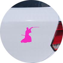 Adesivo de Carro Samurai treino Com Espadas - Cor Rosa