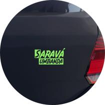 Adesivo de Carro Saravá Umbanda - Cor Amarelo - Melhor Adesivo