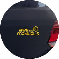 Adesivo de Carro Save The Manuals - Cor Azul - Melhor Adesivo