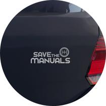 Adesivo de Carro Save The Manuals - Cor Azul