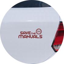 Adesivo de Carro Save The Manuals - Cor Azul - Melhor Adesivo