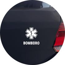 Adesivo de Carro Símbolo Bombeiro Profissão - Cor Azul Claro