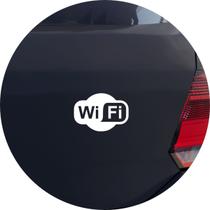 Adesivo de Carro Símbolo Wireless Internet Wifi - Cor Branco