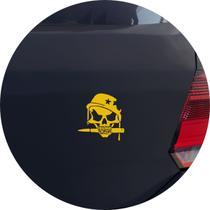 Adesivo de Carro Soldado Caveira de Exército Militar - Cor Amarelo