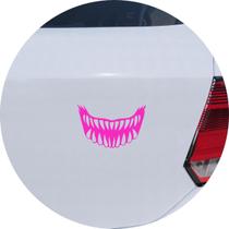 Adesivo de Carro Sorriso de Monstro Maligno - Cor Rosa