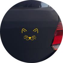 Adesivo de Carro Sorriso Gato - Cor Amarelo