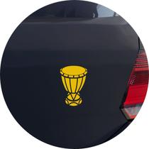 Adesivo de Carro Tambor Atabaque Percussão - Cor Amarelo