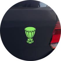 Adesivo de Carro Tambor Atabaque Percussão - Cor Verde Claro