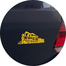 Adesivo de Carro Trenzinho Locomotiva a Vapor - Cor Amarelo