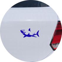 Adesivo de Carro Tubarão Branco Nadando - Cor Azul
