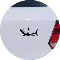 Adesivo de Carro Tubarão Branco Nadando - Cor Preto