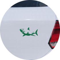 Adesivo de Carro Tubarão Branco Nadando - Cor Verde