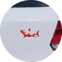Adesivo de Carro Tubarão Branco Nadando - Cor Vermelho