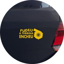 Adesivo de Carro Turbo Boost F*deu A Turbina Encheu - Cor Amarelo