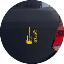 Adesivo de Carro Violão Rock Guitarra - Cor Amarelo