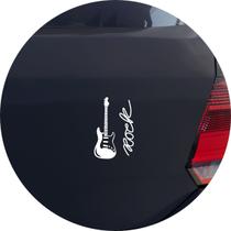 Adesivo de Carro Violão Rock Guitarra - Cor Branco