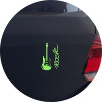 Adesivo de Carro Violão Rock Guitarra - Cor Verde Claro