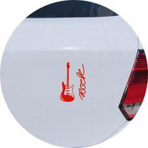 Adesivo de Carro Violão Rock Guitarra - Cor Vermelho