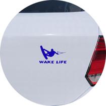 Adesivo de Carro Wakeboard Wake Life - Cor Azul