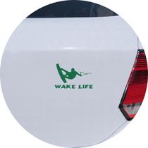 Adesivo de Carro Wakeboard Wake Life - Cor Verde