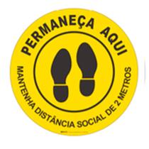 Adesivo de Chão de Vinil Permaneça aqui, Mantenha distância Amarelo Brady 170215