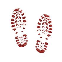 Adesivo De Chão Pegadas De Assassino Halloween - 2 Unidades