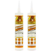 Adesivo de construção Gorilla Max Strength 266ml Clear, pacote com 2 unidades