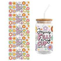 Adesivo de copo Zcargel DIY Ceramic Transfers para copo de vidro de 473 ml