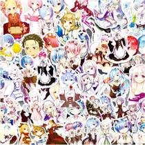 Adesivo de desenho animado de vinil de anime Re Zero para garrafa de água (50 unidades)