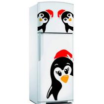 Adesivo De Geladeira Familia Pinguim De Natal-P 37X48Cm